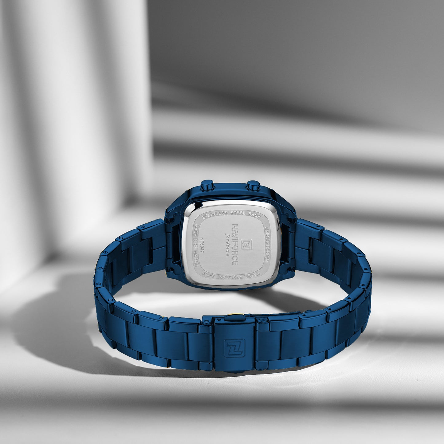 NF5047 All Blue Versatile Trendy Square Digital Watch