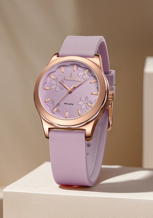 NF5051 Purple dial with silicone strap Analog Watch