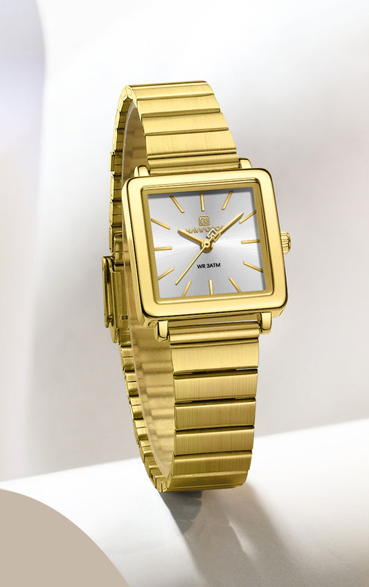 NF5048 Modern White square dial Analog Watch