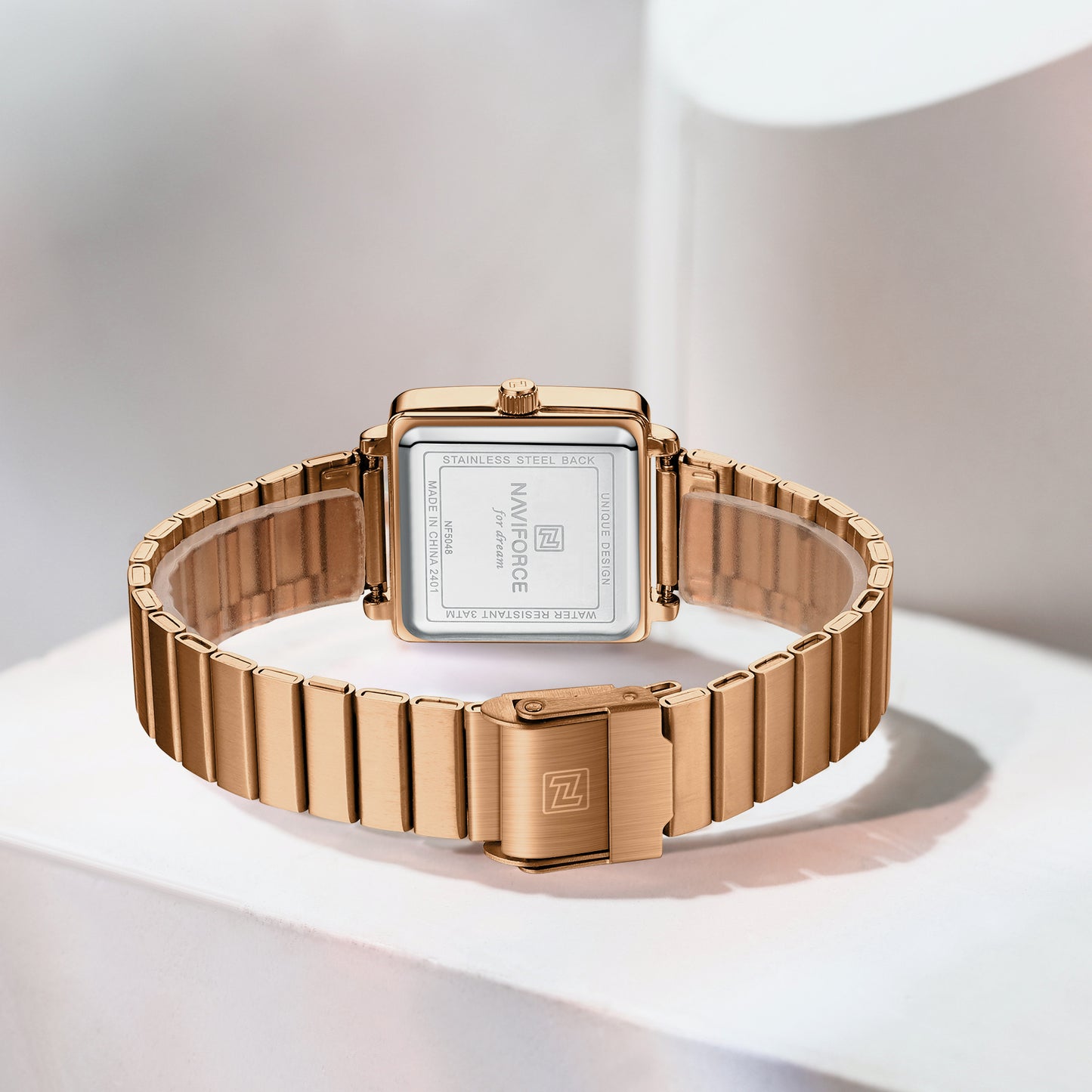 NF5048 Modern White square dial Analog Watch