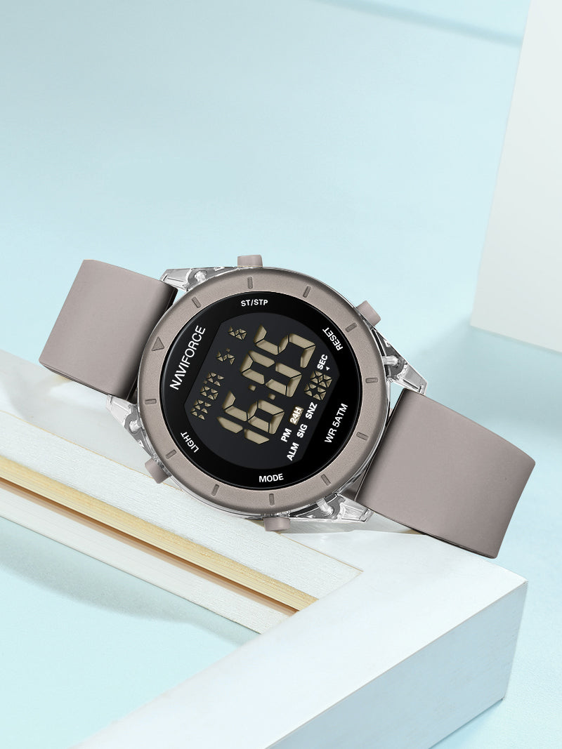 NF7108 Black round dial LCD display sports Digital Watch