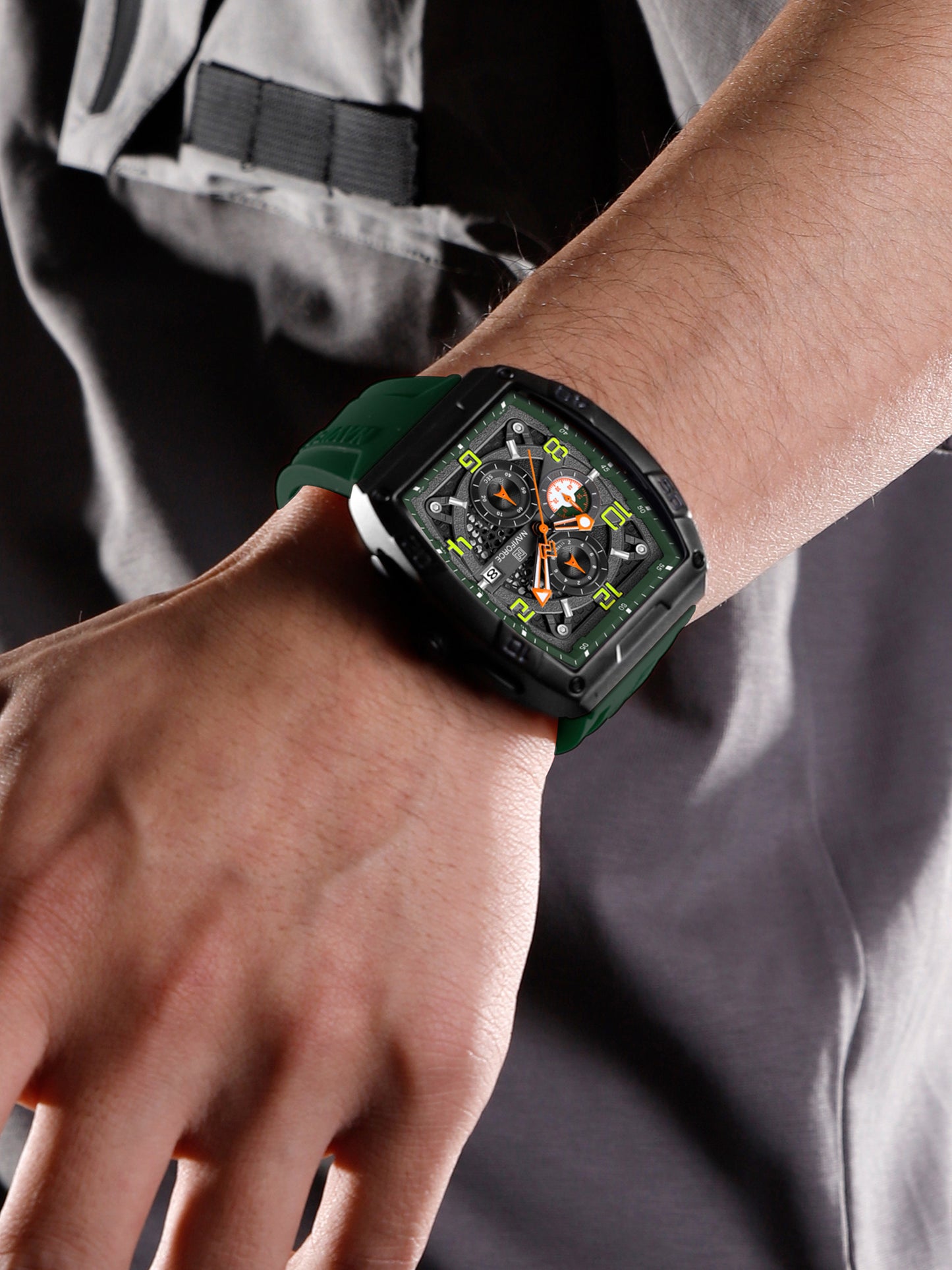 NF8052 Green Black Chronograph watch for men - NAVIFORCE
