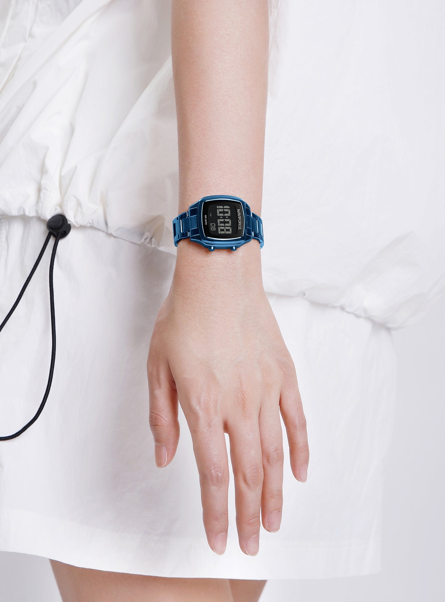 NF5047 All Blue Versatile Trendy Square Digital Watch