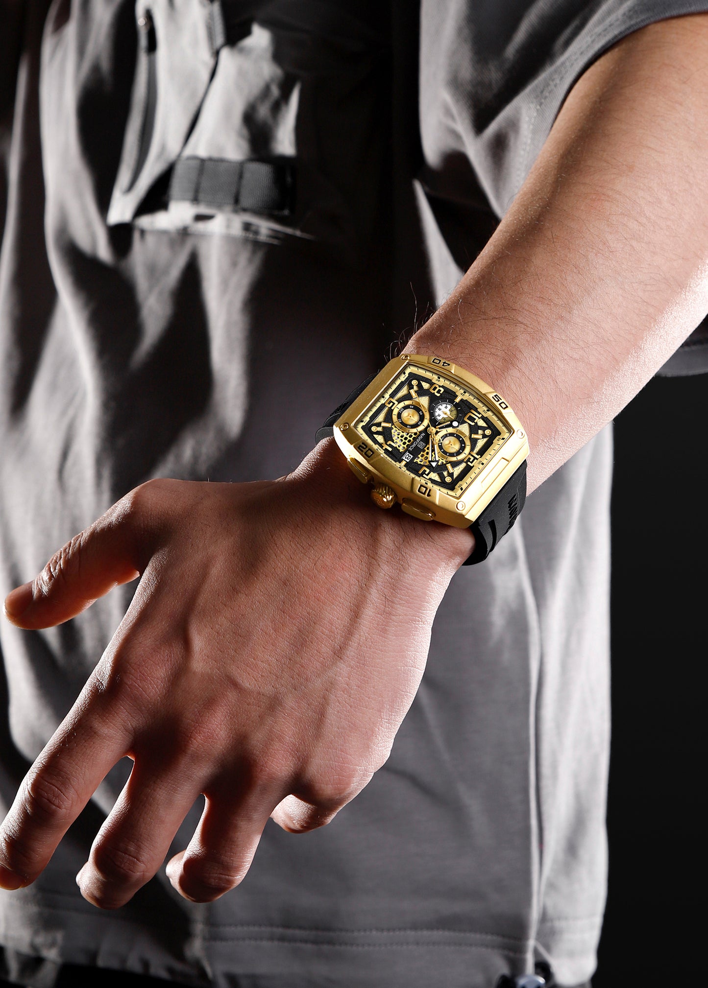 NF8052 Gold Black Chronograph watch for men - NAVIFORCE